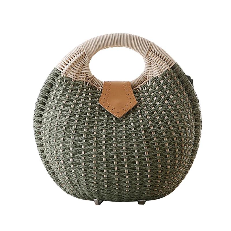 Holiday Shell Handbags - Casual Rattan Beach Bag