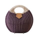 "Miche Handbag Shells: Cute Hard Shell Straw Rattan Bag – Stylish Small Round Beach Tote for Women"