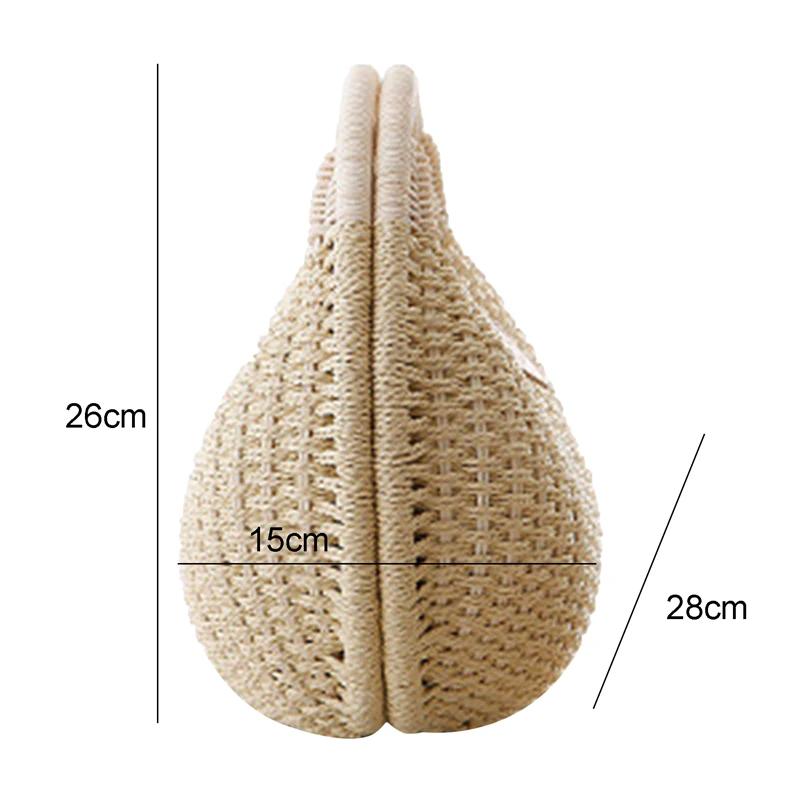 "Miche Handbag Shells: Cute Hard Shell Straw Rattan Bag – Stylish Small Round Beach Tote for Women"