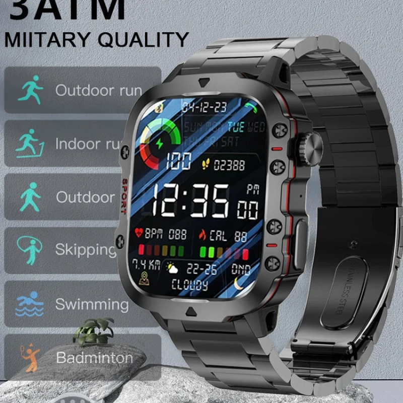 Top 2024 Waterproof Smartwatches for Men: AI Voice, Bluetooth Call, and Health Monitoring Features