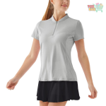Women's Golf Clothing Badminton T-shirt Half Zip Short Sleeve