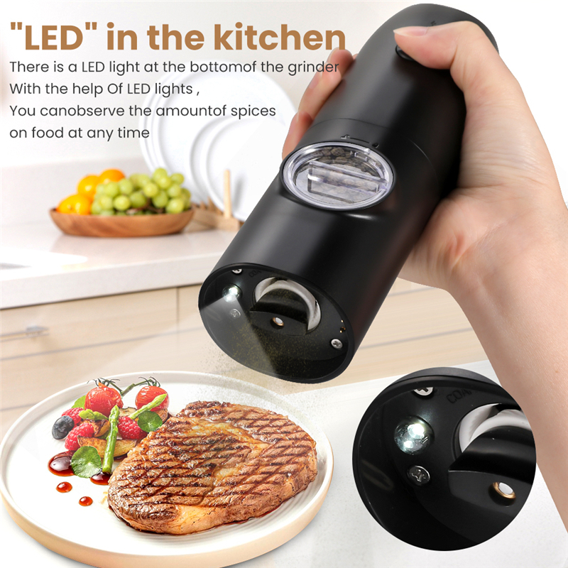 Electric Salt and Pepper Grinder USB Rechargeable Gravity Pepper