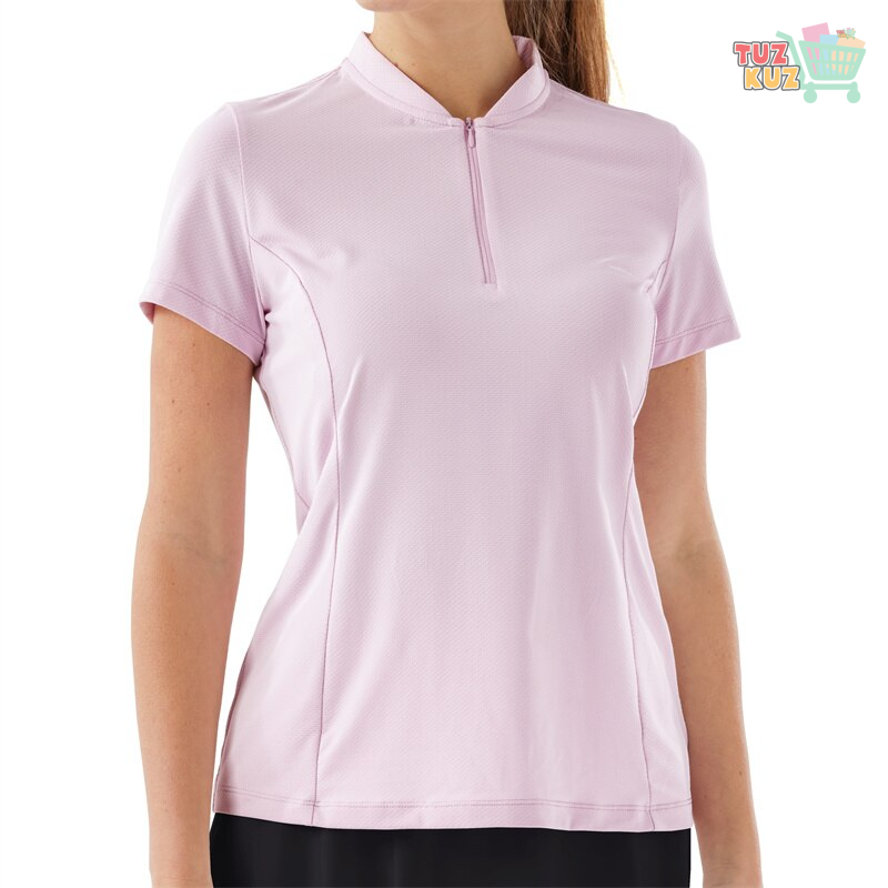 Women's Golf Clothing Badminton T-shirt Half Zip Short Sleeve