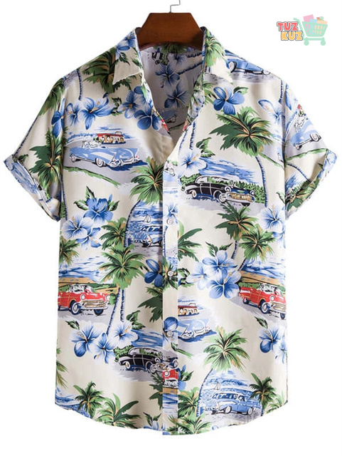 Tropical Paradise Vibes: Hawaiian 3D Coconut Tree Men's Summer Beach Casual Clothing