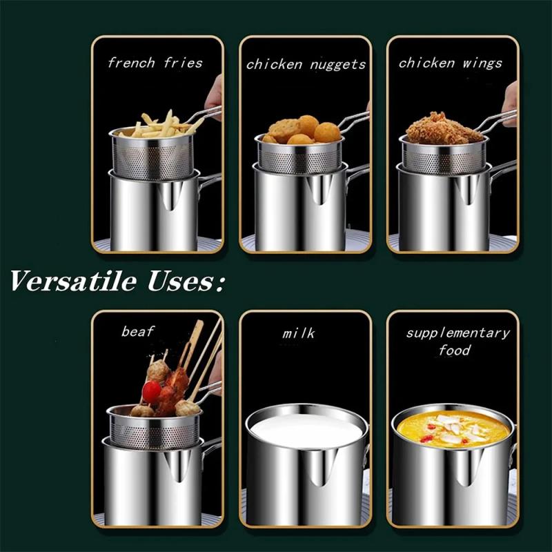 Multifunctional Stainless Steel Deep Fryer with Frying Basket