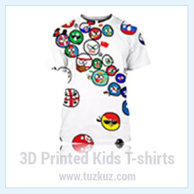 LIASOSO Countryball Polandballs Funny 3D Printed Kids T-shirts