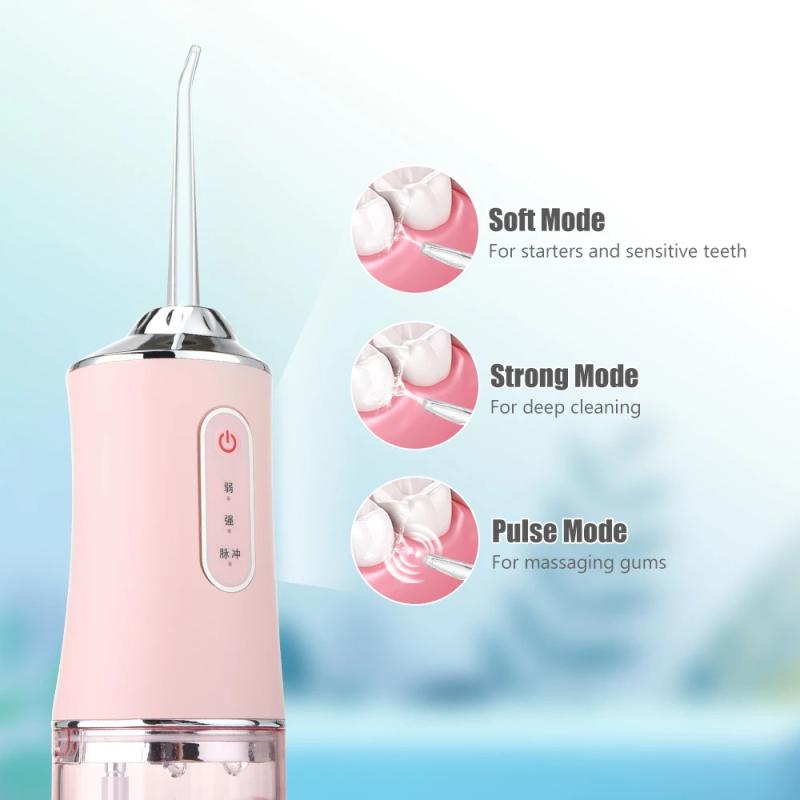 Portable Oral Irrigator Dental Water Flosser with USB Rechargeable 4 Jet Tips