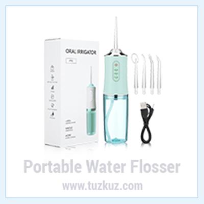 Portable Oral Irrigator Dental Water Flosser with USB Rechargeable 4 Jet Tips