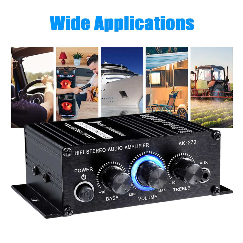 Hifi Power Amplifier Stereo Home Car BASS Audio