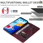 Flip Leather RFID Blocking Wallet Case For Xiaomi Redmi