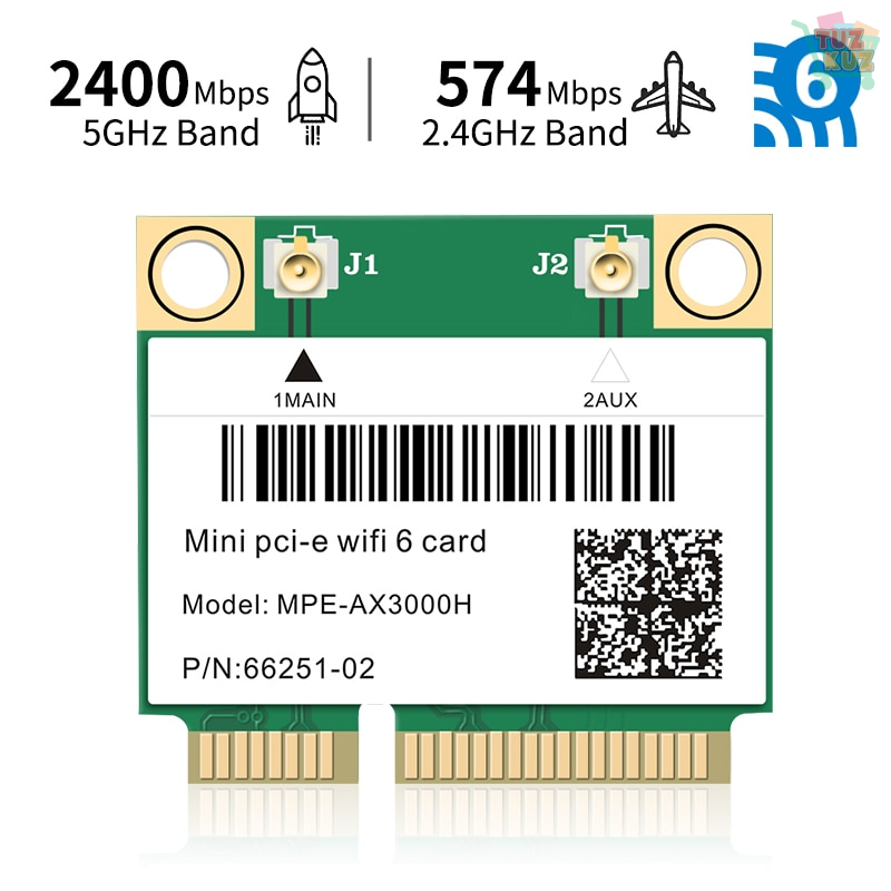 2974Mbps Wifi 6 Dual Band Wireless Half Mini PCI-E Network