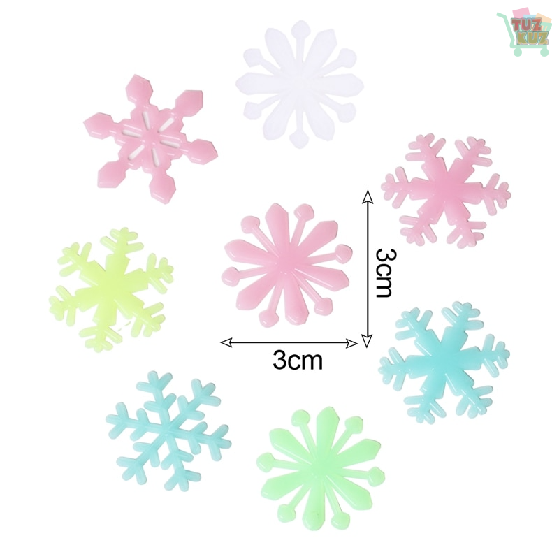 50pcs Luminous Snowflake Window Stickers