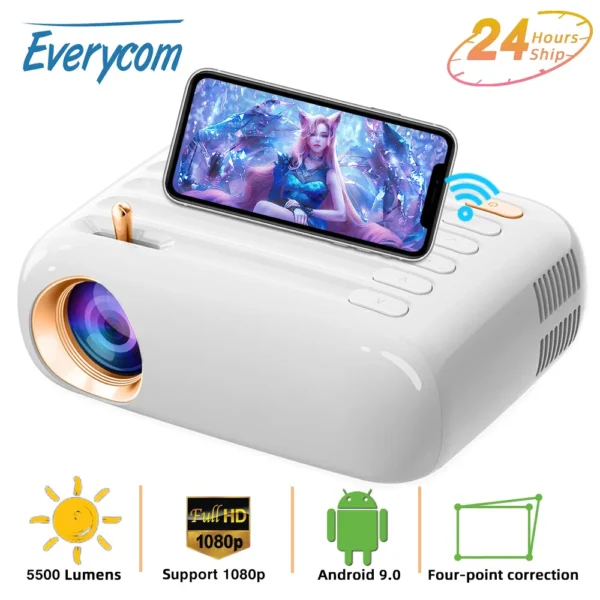 Everycom T3 1080P Mini Projector for Home Theater