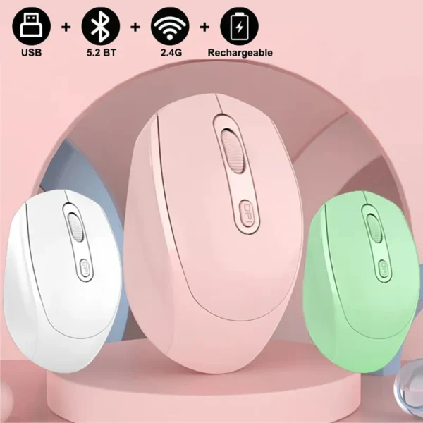 Wireless Silent Mouse Suitable For Business Office Esports Games Bluetooth 5.2 2.4G Dual Mode Mice Ergonomics Rechargeable Mouse | Tuzkuz Retails