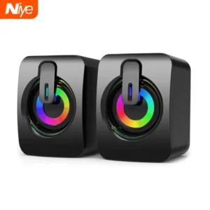 USB Wired Computer Speakers with LED Light and Hi-Fi Stereo Sound