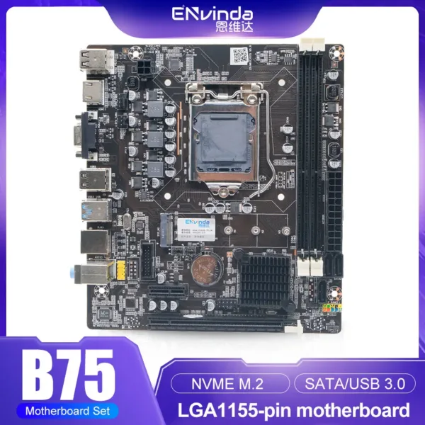 ENVINDA B75 LGA 1155 Motherboard Intel Core i7 i5 Xeon DDR3 SATA III USB 3.0