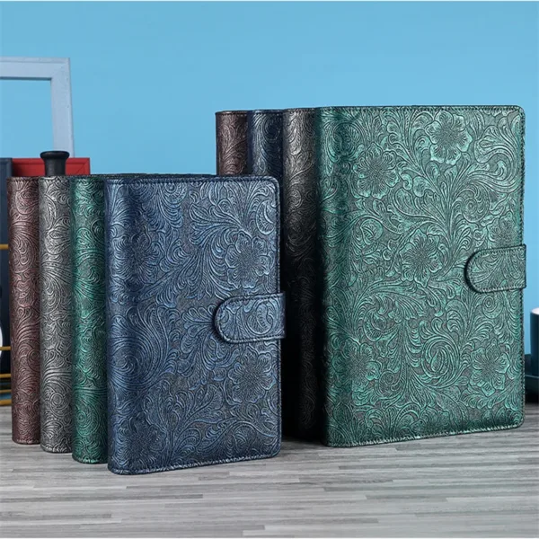 A6/A5 Vintage Embossed PU Leather DIY Binder Notebook Cover Diary Agenda Planner Paper Cover School Stationery | Tuzkuz Retails