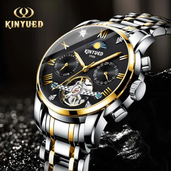 Kinyued Automatic Mechanical Mens Watch Stainless Steel Strap