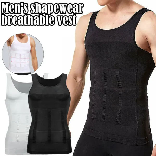 Men's Slimming Tight Skinny Elastic Body Shapewear Abdominal Tightening No Sleeves Breathable Vest Fitness Sport Shaping Shirt | Tuzkuz Retails