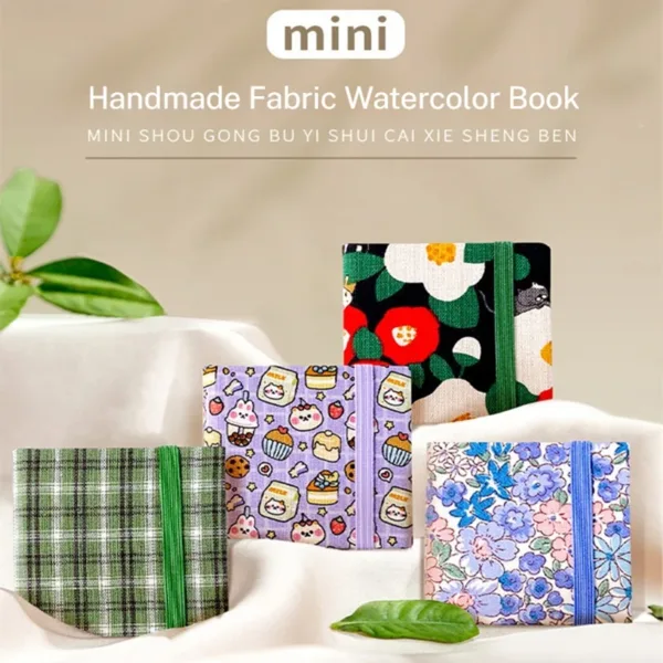 Mini Square Watercolor Journal Drawing Notebook Sketch Mini Fabric Watercolor Book 300g Travel Sketchbook Art Students Painting | Tuzkuz Retails