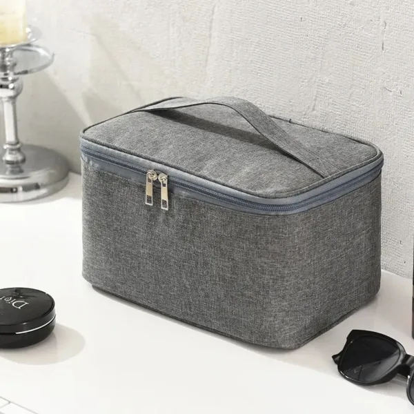 1pc Business Trip Men's Toiletry Bag Double Layer Large Capacity Cosmetic Bag Oxford Cloth Storage Bag Portable Handbag Wash Bag | Tuzkuz Retails