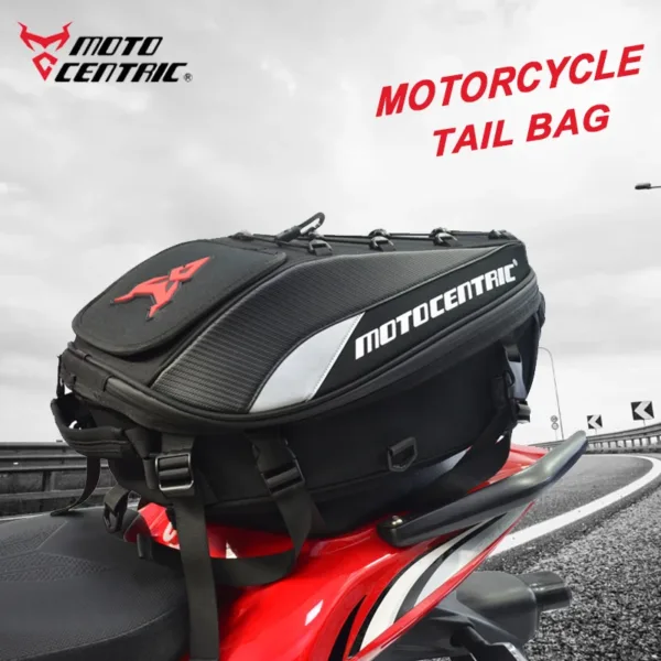 MOTOCENTRIC Motorcycle Back Seat Bags Waterproof Tail Bag Rear Seat Bag Multifunctional Motorbike Helmet Bag Moto Rider Backpack | Tuzkuz Retails