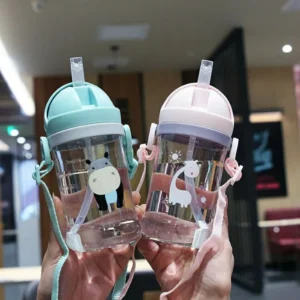 350ml Kids Drinking Cup with Straw and Gravity Ball