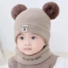 Baby Knit Beanie Warm Pom Pom Hat for Kids_tuzkuz