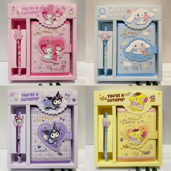 Sanrio Hello Kitty Notebook Gel Pens Kuromi Cinnamoroll Notepad Daily Weekly Agenda Planner Stationery Set Office School Supplie | Tuzkuz Retails